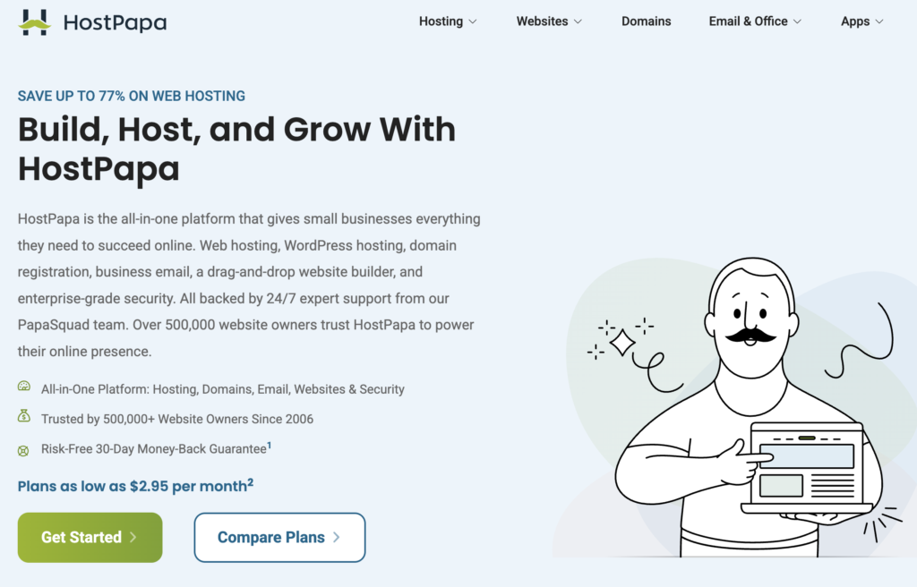 HostPapa Web Hosting Company Homepage
