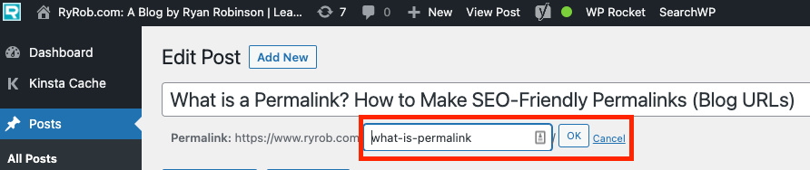 How to change a permalink in the WordPress Classic editor